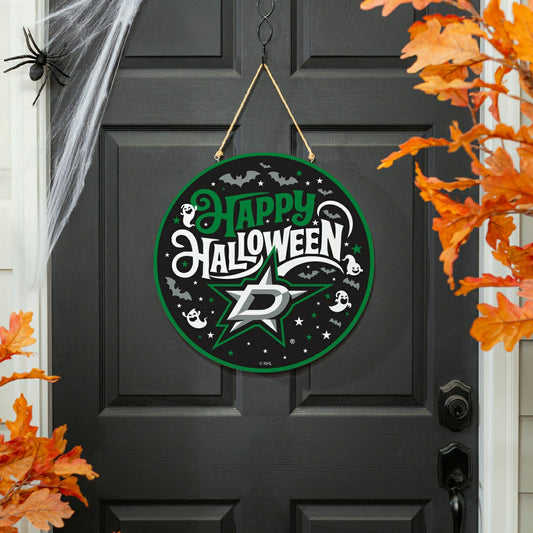 Team Sports America Exclusive - Dallas Stars Halloween Round Door Décor with Hanging Rope, 18x18