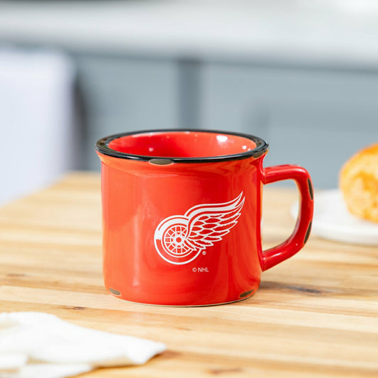 Team Sports America Best Seller - Detroit Red Wings Ceramic Camp Cup with Enamel Finish, 14oz