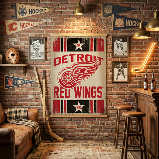 Team Sports America Signature - Detroit Red Wings, Canvas Wall Tapestry, Large, 54x36