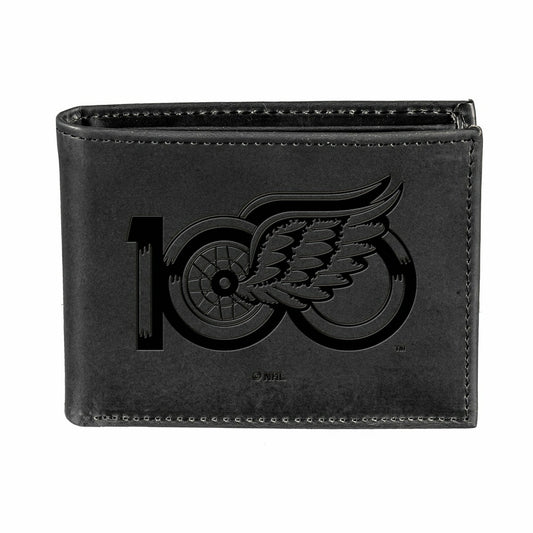 Team Sports America Everyday - Detroit Red Wings, 100 Anniversary Wallet, Bi-fold, Black