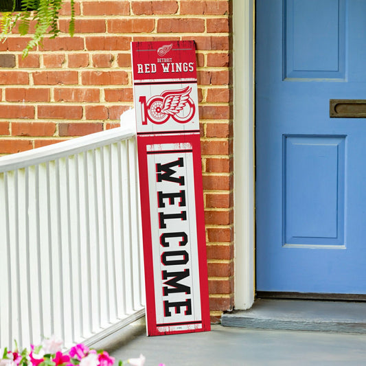 Team Sports America Recommended - Detroit Red Wings, 100 Anniversary Porch Leaner, 46"