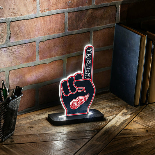 Team Sports America Signature - Detroit Red Wings Hockey Foam Finger Desklite LED Decor