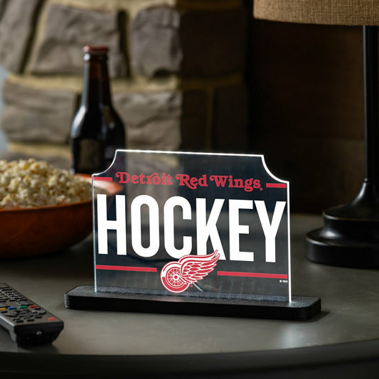 Team Sports America Classic - Detroit Red Wings Hockey Rectangle Desklite LED Decor