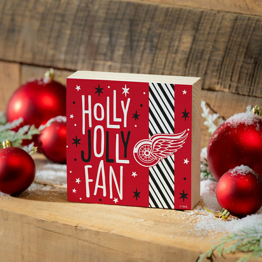 Team Sports America Recommended - Detroit Red Wings Block, Holiday, 6x6