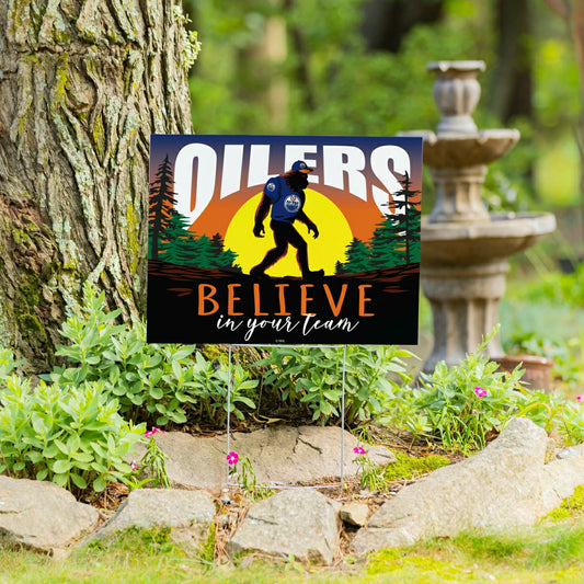 Team Sports America Recommended - Edmonton Oilers Yard Sign, Bigfoot