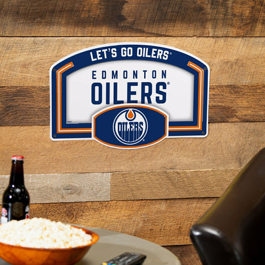 Team Sports America Exclusive - Edmonton Oilers USA Embossed Steel Wall Sign, 11" x 17"