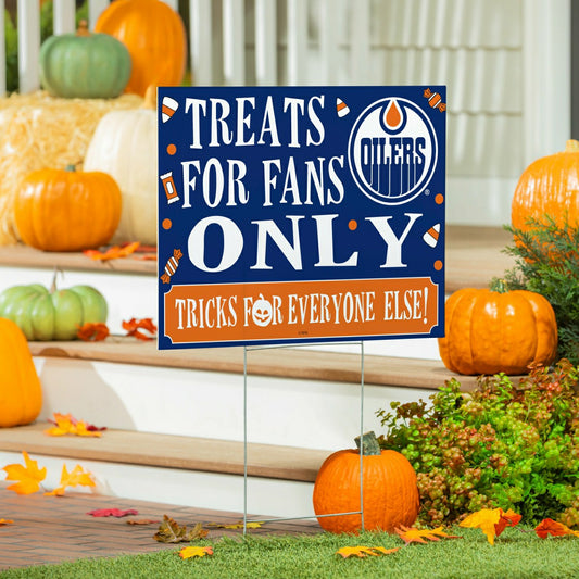 Team Sports America Signature - Edmonton Oilers Yard Sign, Halloween Treats for Fans