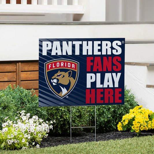 Team Sports America Best Seller - Florida Panthers Coroplast Yard Sign "Fans Play Here"