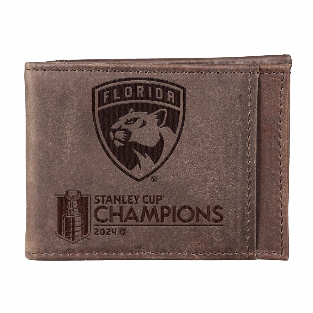 Team Sports America Everyday - Florida Panthers Front Pocket Wallet with RFID Blocking, Brown, SC24 C