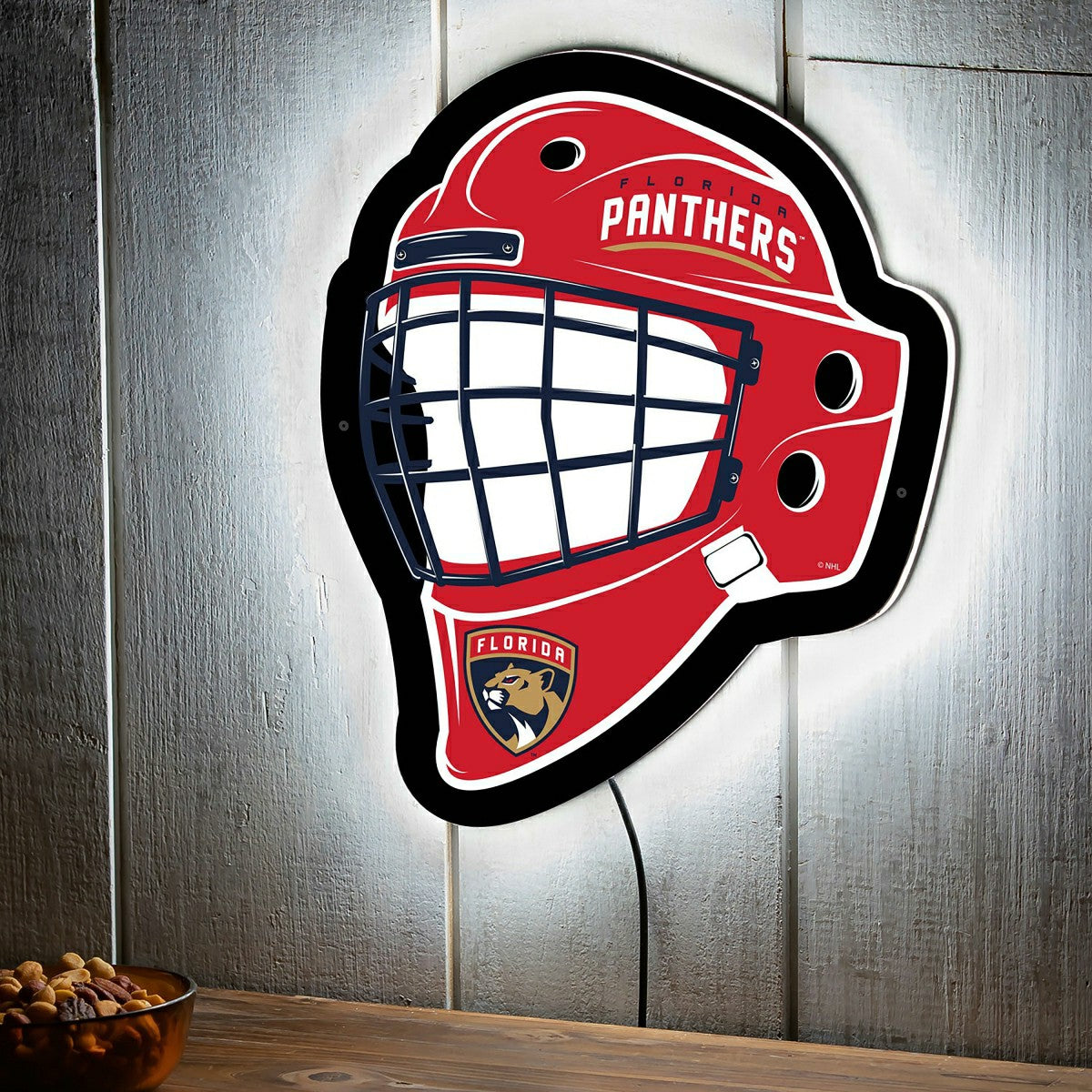 Team Sports America Recommended - LED Wall Decor, Helmet, Florida Panthers