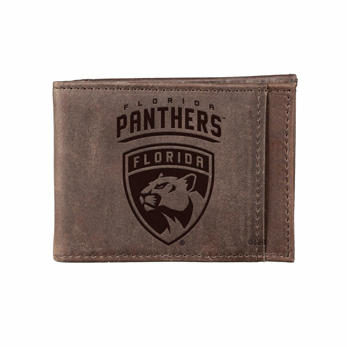 Team Sports America Classic - Front Pocket Wallet w/ RFID Blocking, Florida Panthers, Brown