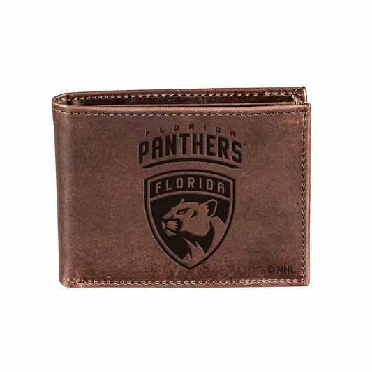 Team Sports America Everyday - Florida Panthers, Bi-Fold Wallet, Brown, CH, 100% Genuine Leather