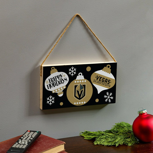 Team Sports America Exclusive - Vegas Golden Knights Holiday Wood Wall Sign, 6x11
