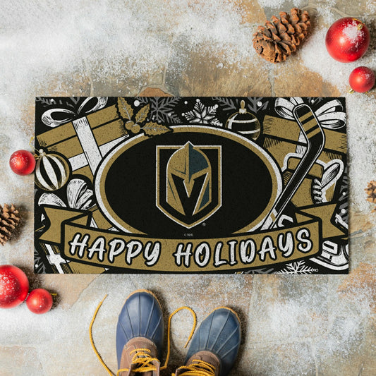 Team Sports America Everyday - Vegas Golden Knights Holiday PVC Mat, 28"x16"