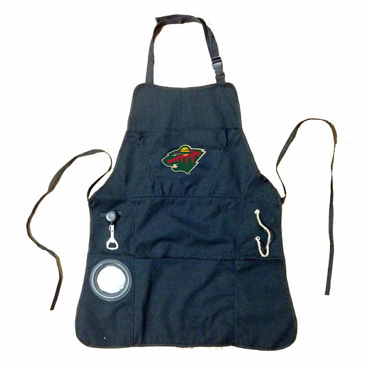 Team Sports America Recommended - Grill Apron, Black, Minnesota Wild