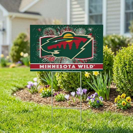 Team Sports America Exclusive - Minnesota Wild Yard Sign, Patriotic