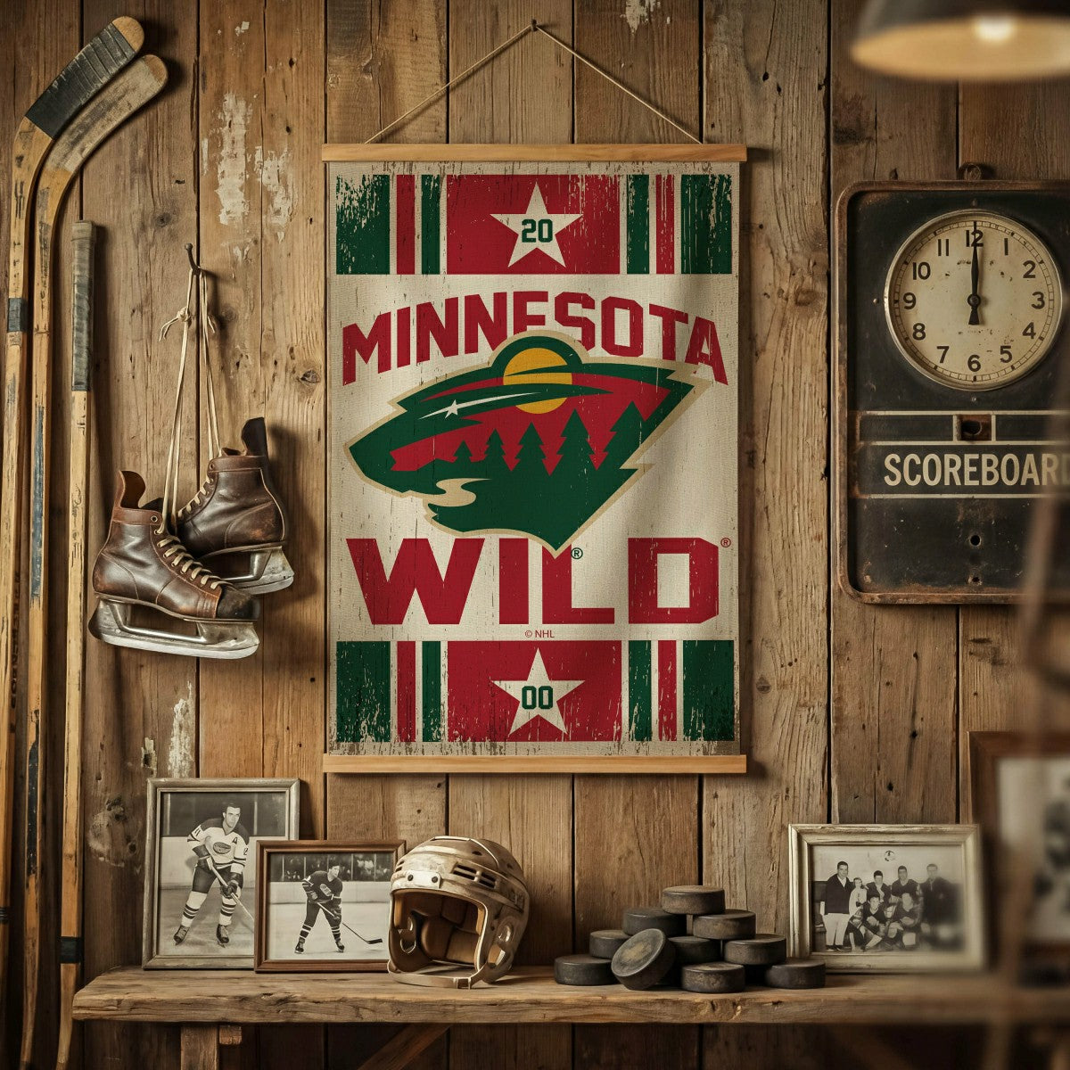 Team Sports America Signature - Minnesota Wild, Canvas Wall Tapestry, Medium, 36x24
