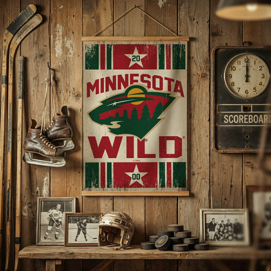 Team Sports America Signature - Minnesota Wild, Canvas Wall Tapestry, Medium, 36x24