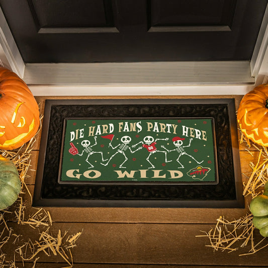Team Sports America Essential - Minnesota Wild Flocked Coir Halloween Sassafras Switch Mat, 22"x10"