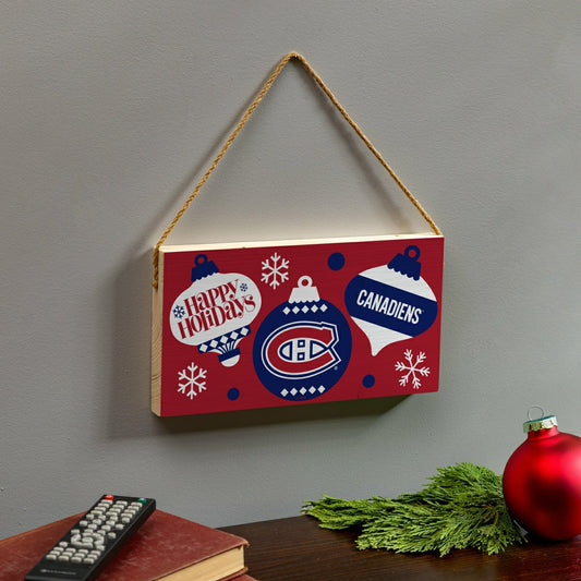 Team Sports America Everyday - Montreal Canadiens Holiday Wood Wall Sign, 6x11