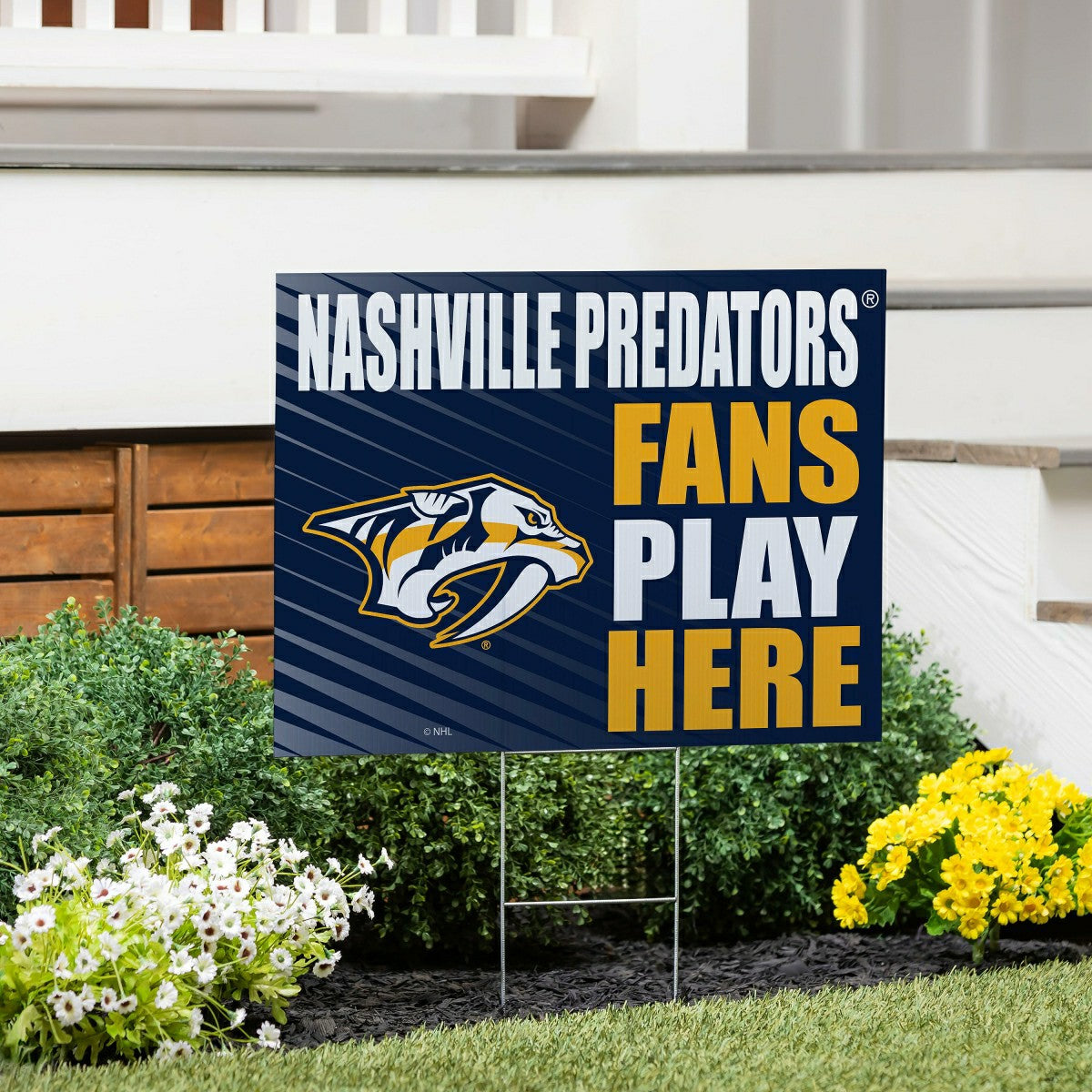 Team Sports America Recommended - Nashville Predators Coroplast Yard Sign "Fans Play Here"
