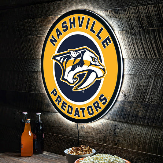 Team Sports America Trending - LED Wall Decor, Round, Nashville Predators