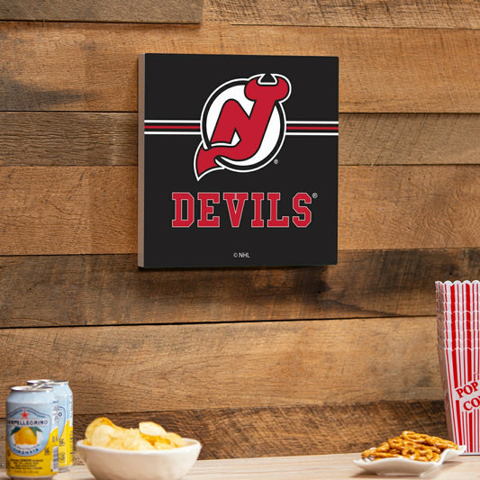 Team Sports America Signature - New Jersey Devils Wood Wall Sign, 12x12