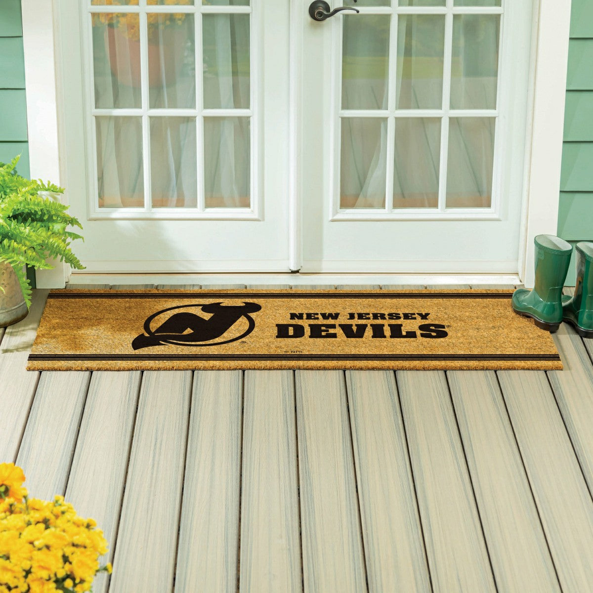 Team Sports America Essential - New Jersey Devils Extra Large One Color Coir Mat, 60"x24"