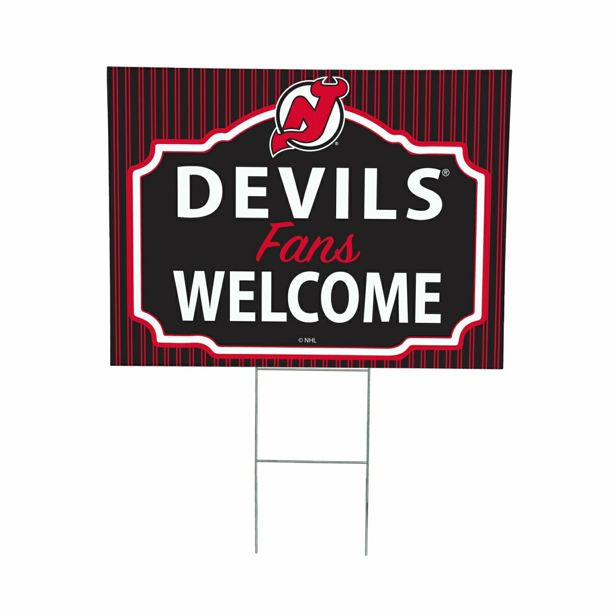 Team Sports America Recommended - New Jersey Devils Coroplast Yard Sign, "Fans Welcome"
