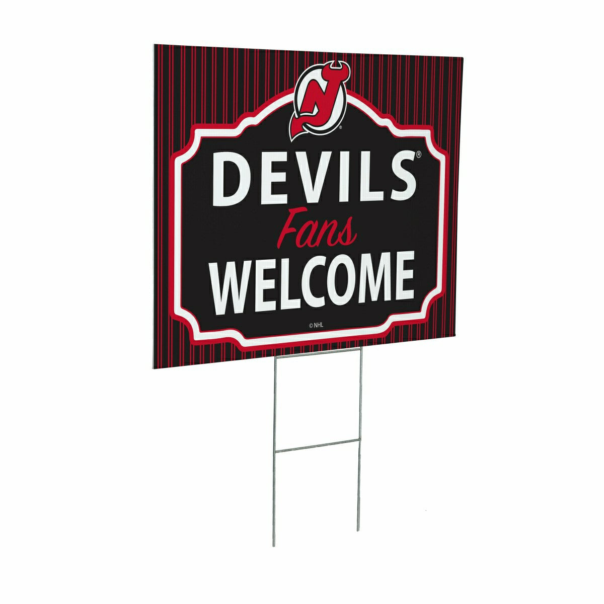 Team Sports America Recommended - New Jersey Devils Coroplast Yard Sign, "Fans Welcome"