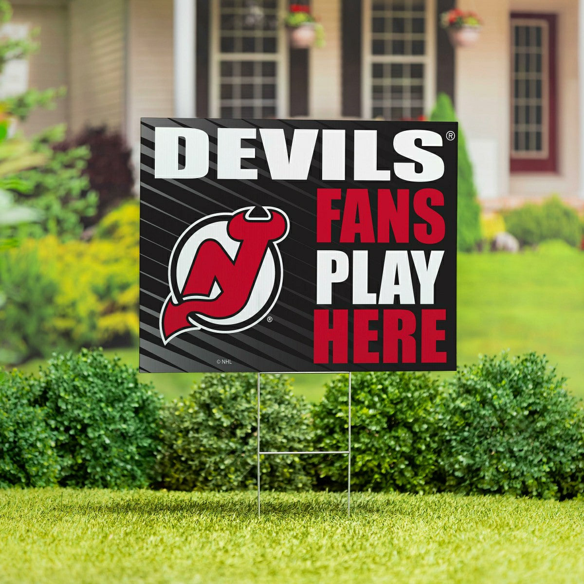 Team Sports America Trending - New Jersey Devils Coroplast Yard Sign "Fans Play Here"