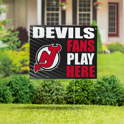 Team Sports America Trending - New Jersey Devils Coroplast Yard Sign "Fans Play Here"