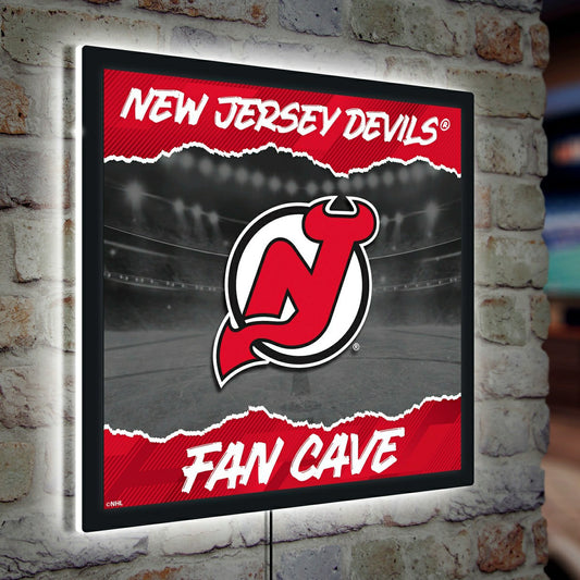 Team Sports America Best Seller - New Jersey Devils 23"H x 23"L LED Wall Decor, Edgelite, Square