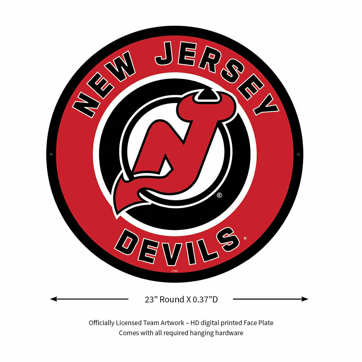 Team Sports America Recommended - LED Wall Decor, Round, New Jersey Devils