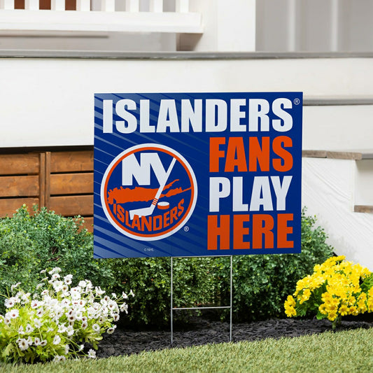 Team Sports America Best Seller - New York Islanders Coroplast Yard Sign "Fans Play Here"