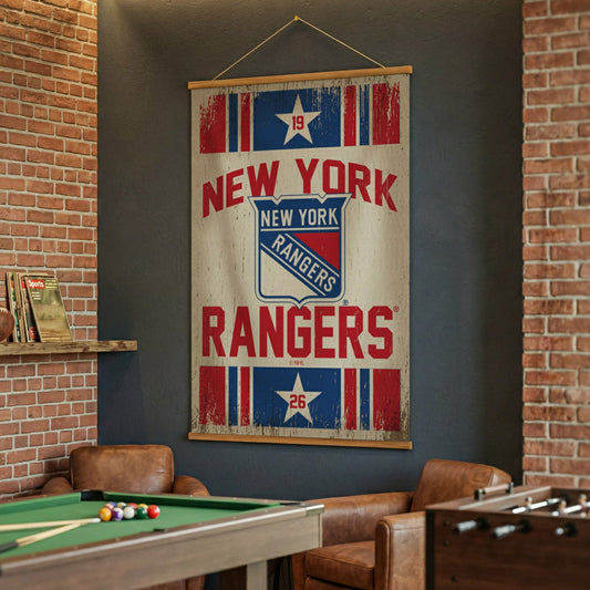 Team Sports America Recommended - New York Rangers, Canvas Wall Tapestry, Large, 54x36