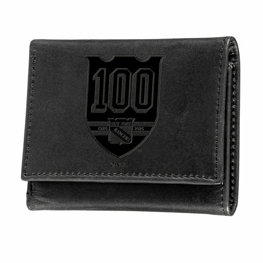 Team Sports America Signature - New York Rangers, 100 Anniversary Wallet, Tri-fold, Black