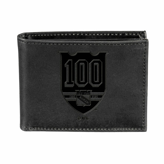 Team Sports America Classic - New York Rangers, 100 Anniversary Wallet, Bi-fold, Black