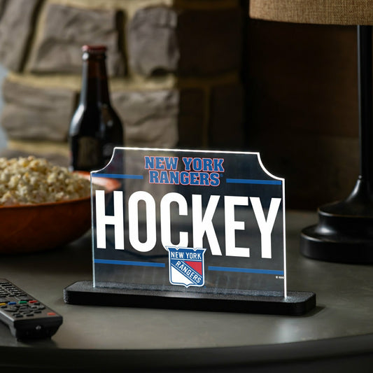 Team Sports America Essential - New York Rangers Hockey Rectangle Desklite LED Decor