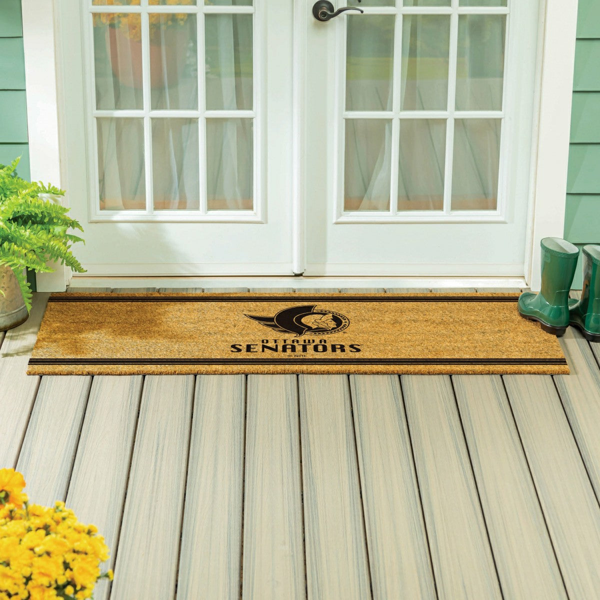 Team Sports America Recommended - Ottawa Senators Extra Large One Color Coir Mat, 60"x24"