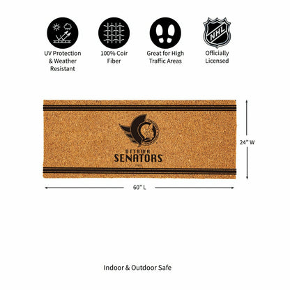 Team Sports America Recommended - Ottawa Senators Extra Large One Color Coir Mat, 60"x24"