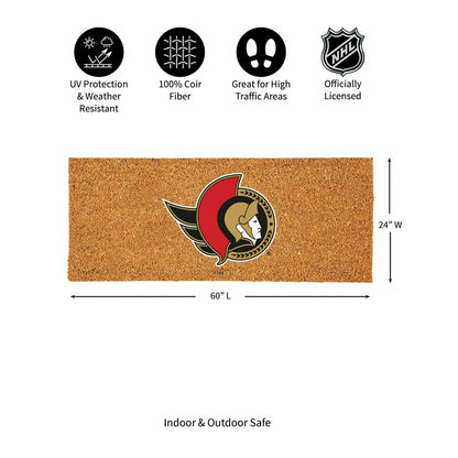 Team Sports America Exclusive - Ottawa Senators Extra Large Full Color Coir Mat, 60"x24"