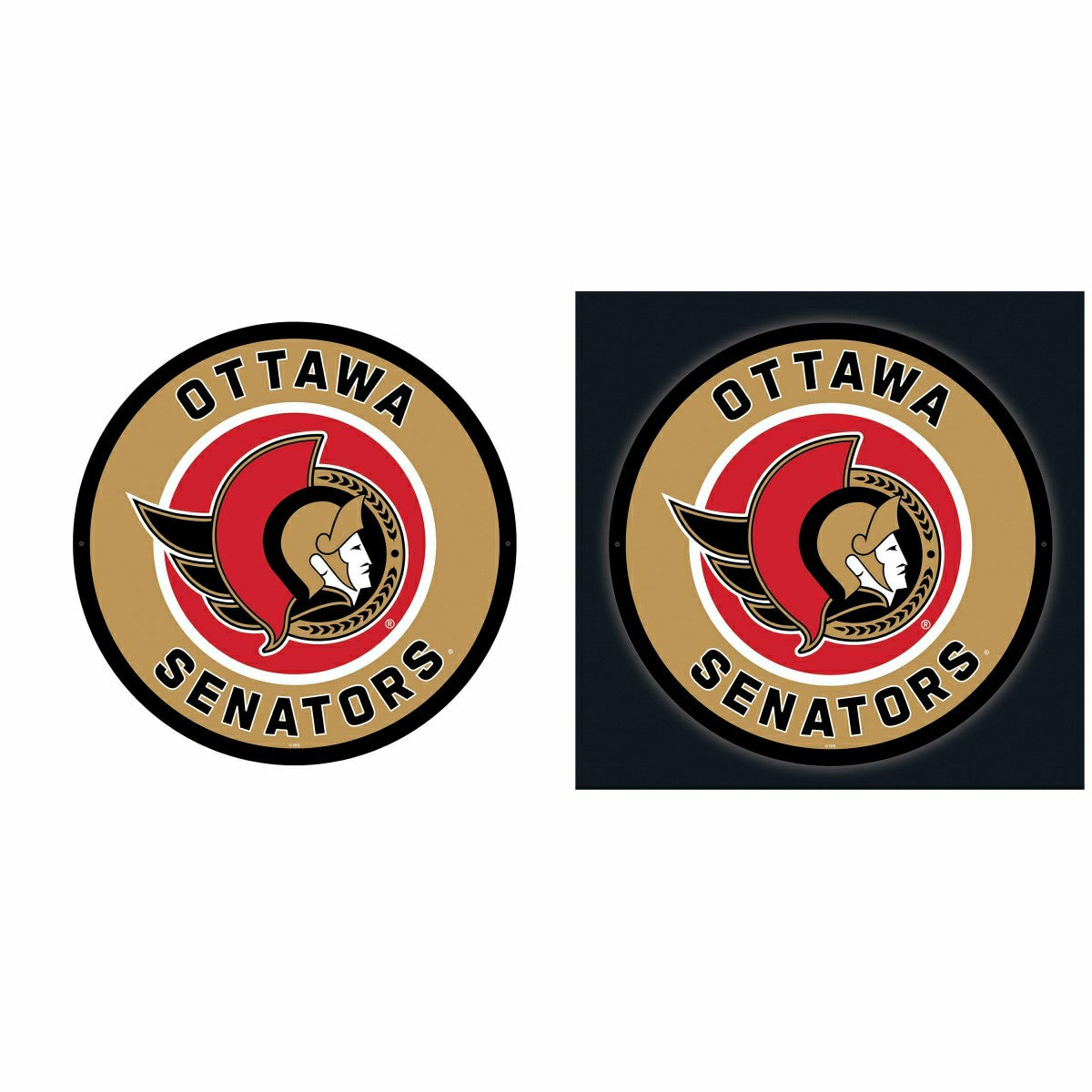 Team Sports America Essential - LED Wall Decor, Round, Ottawa Senators