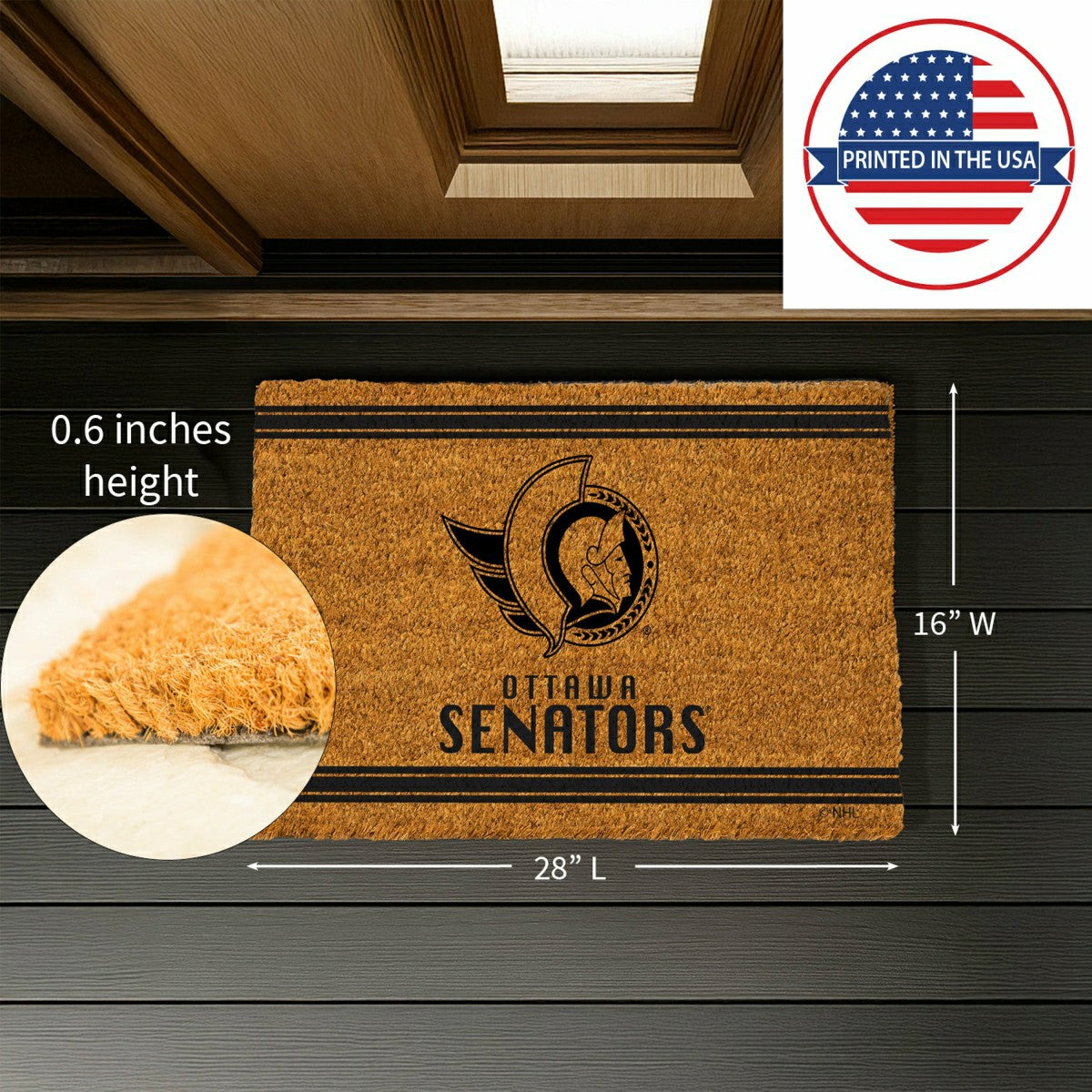Team Sports America Value - Ottawa Senators, Coir Mat 1C