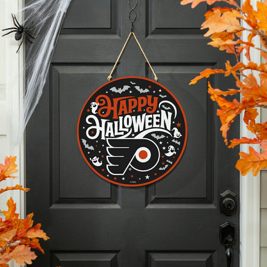 Team Sports America Essential - Philadelphia Flyers Halloween Round Door Décor with Hanging Rope, 18x1