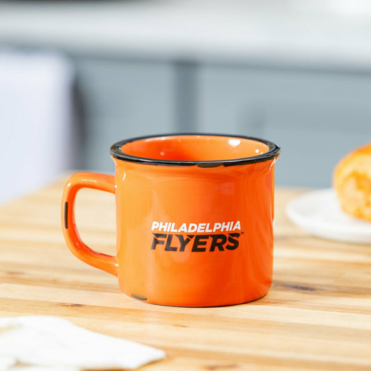 Team Sports America Exclusive - Philadelphia Flyers Ceramic Camp Cup with Enamel Finish, 14oz