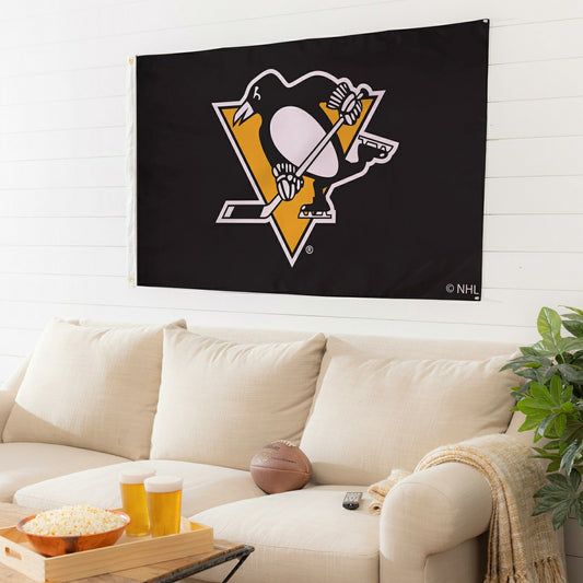 Team Sports America Classic - Pittsburgh Penguins Single Sided Estate Flag with 2 Grommets, 3'x5'