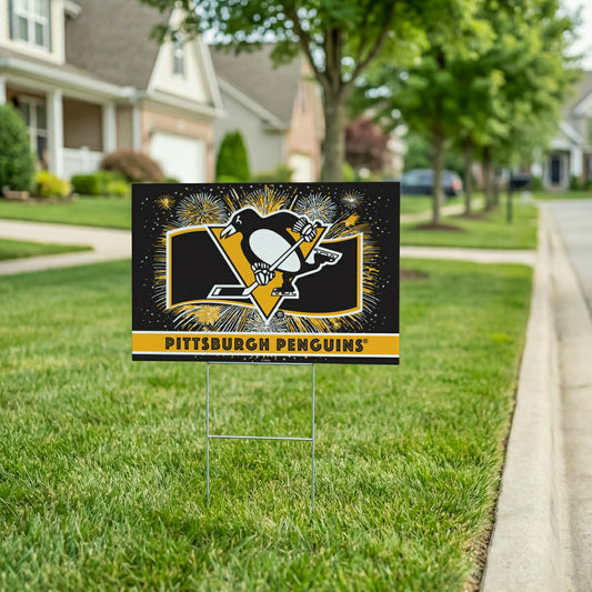 Team Sports America Exclusive - Pittsburgh Penguins Yard Sign, Patriotic