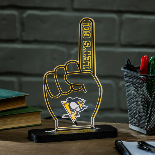 Team Sports America Essential - Pittsburgh Penguins Hockey Foam Finger Desklite LED Decor