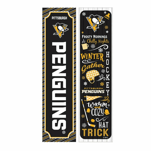 Team Sports America Essential - 46" Double Sided Leaner, Pittsburgh Penguins, Winter Seasonal